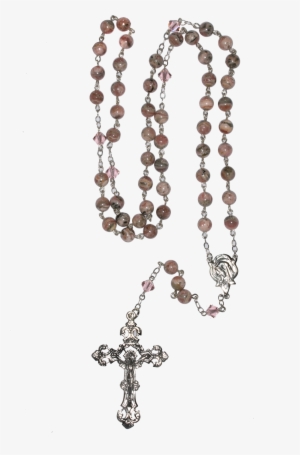 Rhodochrosite Rosaries, Pink Rosaries, Gemstone Rosaries, - Bead