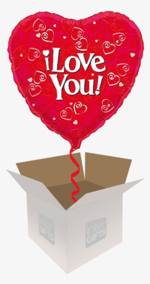 I Love You With Red Hearts - Love You 18 Inch Foil Balloon