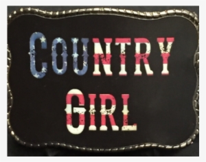 Country Girl American Flag Wallet Buckle - Transparent Country Western Swirl Png