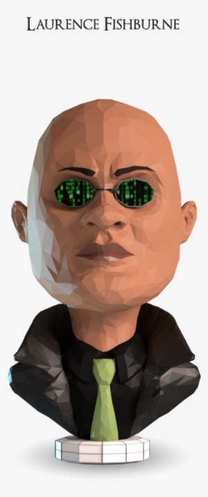 Clipart Black And White Download Low Poly By Rahul - Laurence Fishburne