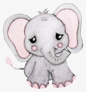 Hand Drawn Tired Baby Elephant Png Transparent - Portable Network Graphics