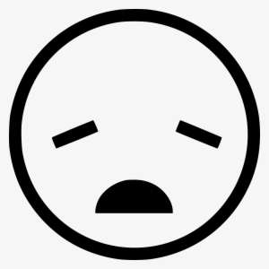 Png File - Emoticon Tired Black And White