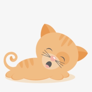 Tired Kitty Svg Scrapbook Cut File Cute Clipart Files - Tired Clipart Cute