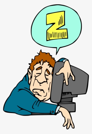 Sleeping Computer User Big Image Png - Sleeping At Computer Cartoon
