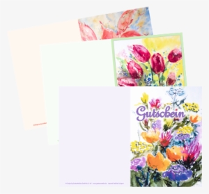 Gift Vouchers With Watercolour Drawings With Flower - Voucher