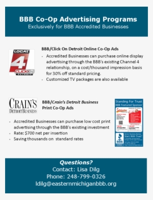 Bbb Co-op Advertising Programs - Brochure