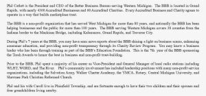 Phil Catlett Is The President And Ceo Of The Better - Better Business Bureau Serving Western Michigan
