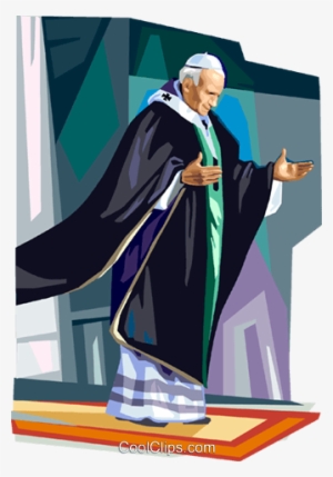 Pope John Paul Ii Royalty Free Vector Clip Art Illustration - Pope John Paul Ii Vector