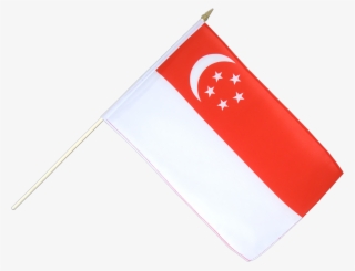Hand Waving Flag 12x18" - Singapore Flag With Stick