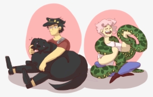 Jotaro And Star Platinum His Newfoundland Kakyoin And - Star Platinum Hierophant Green