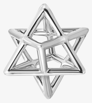 Star Of David Merkaba Body Platinum Pendant Necklace - Sterling Silver Merkaba Pendant