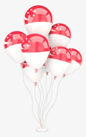 Illustration Of Flag Of Singapore - Indonesian Flag Balloon Png