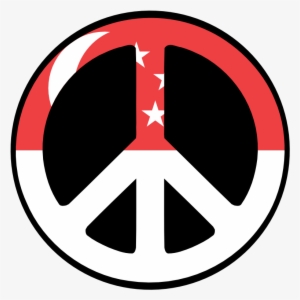 Singapore Peace Symbol Flag 4 Scallywag Peacesymbol - Logo Peace Png
