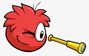 Red Puffle Telescope - Telescope Png