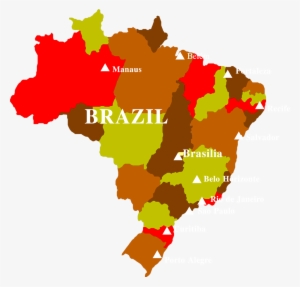 Brazil Clipart Brazil Map - Map Of Brazil Png
