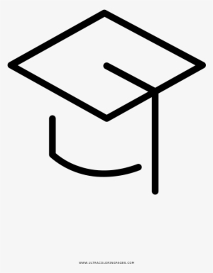 Birrete Página Para Colorear - Degree Cap Icon Line