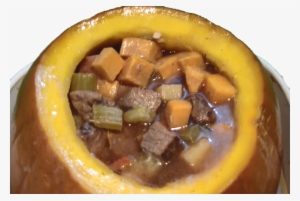 Pumpkin Beef Stew With Sweet Potato Baked In A Pumpkin - Curry