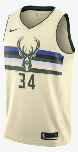 Giannis Antetokounmpo City Edition Swingman Men's Nike - Giannis Antetokounmpo Cream Jersey