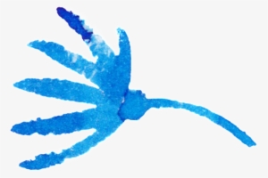Blue Graffiti Watercolor Hand-painted Flower Decoration - Watercolor Painting