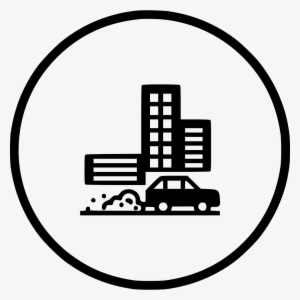 Air Pollution Savefuel Waste Building Comments - Building And Parking Icon