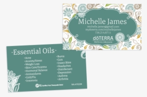 Paisley Aqua Theme Doterra Business Card For Wellness - Doterra Business Card Ideas