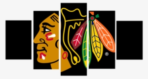 Hd Printed Chicago Blackhawks Logo 5 Piece Canvas - One Piece Straw Hat Canvas Art