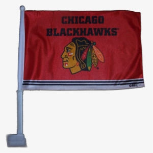 Chicago Blackhawks Car Flag Window Mounted - Chicago Blackhawks Black-red Premium 3' X 5' Flag