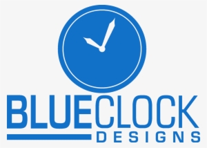 Blue Clock Logo Stacked