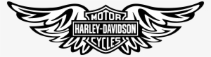 Harley Wings Logo Black And White - Logo Harley Davidson Vector