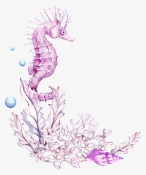 Pink Seahorse Cartoon Transparent - Transparent Background Seahorse