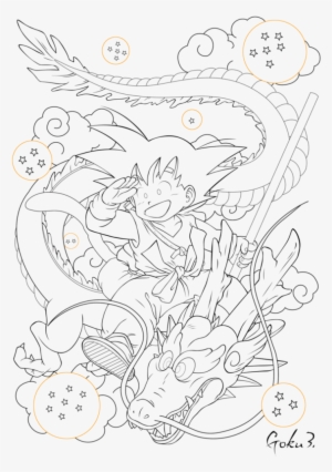 Shenron Goku Line Art Drawing Dragon Ball - Shenron Lineart