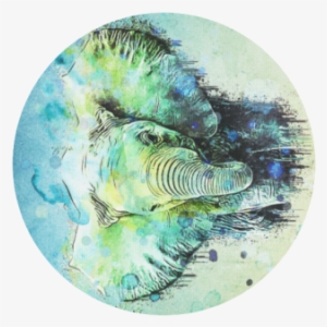 Watercolor Elephant Round Mousepad - Watercolor Elephant Pillow Case
