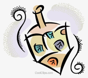 Spinning Dreidel Royalty Free Vector Clip Art Illustration - Dreidel