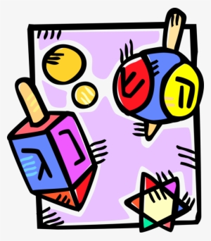 Vector Illustration Of Jewish Holiday Of Chanukah Hanukkah