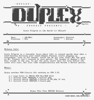 Scott - Pilgrim - Vs - The - World - Psn - Ps3-duplex - Ps3 Duplex