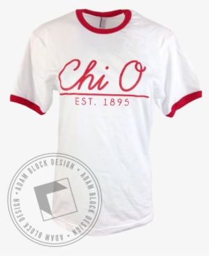 Chi Omega White Ringer Tee - Sigma Nu Snake Shirt