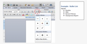 Mac Bullets And Numbering - Bullet List To Cambria
