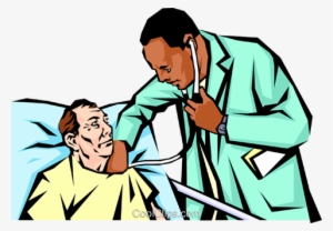 Doctor Examining An Old Man Royalty Free Vector Clip - Doctor Old Man Clipart