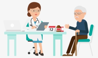 Doctor With Patient Cartoon - Doctor And Patient Cartoon