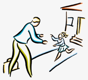 Clip Art Child Runs To Parent - Benefactor Clipart