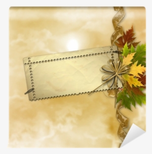 Autumn Background With Foliage And Grunge Papers Design - Envelope