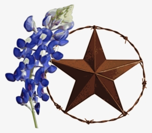 Texas Star With Bluebonnet - Bluebonnet With Texas Star