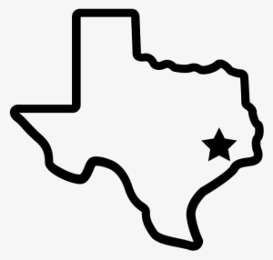 Texas Black Png Clip Download - Texas With Star On Houston