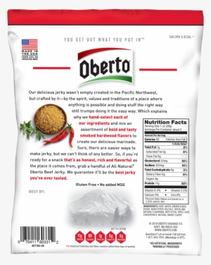 Spicy Sweet Back Web - Oberto All Natural Applewood Smoked Bacon Jerky, 2.5-ounce