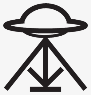 Minimalist Icon Of An Alien Ship Beaming Down On Earth - Spotting Scope