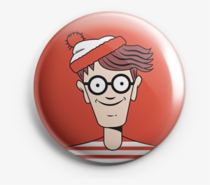 Waldo Button Pin - Cartoon