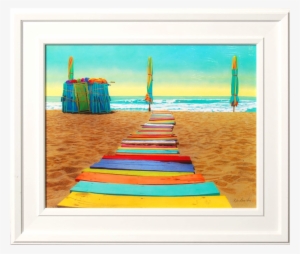 Colorful Beach Walkway Framed Art Print - Art Print: Hix's Beach Walk, 19x24in.