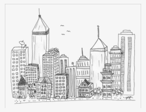 One 2 - 5" Magnet - Los Angeles Black And White Doodles