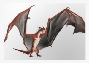 Red Dragon, 3d Rendered Red Fantasy Dragon Poster • - Dragon