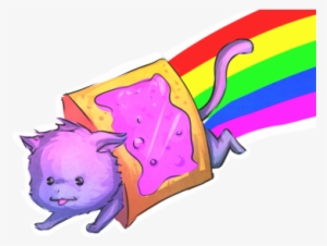 Cat, Rainbow, And Nyan Cat Image - Nyan Cat Cartoon Png